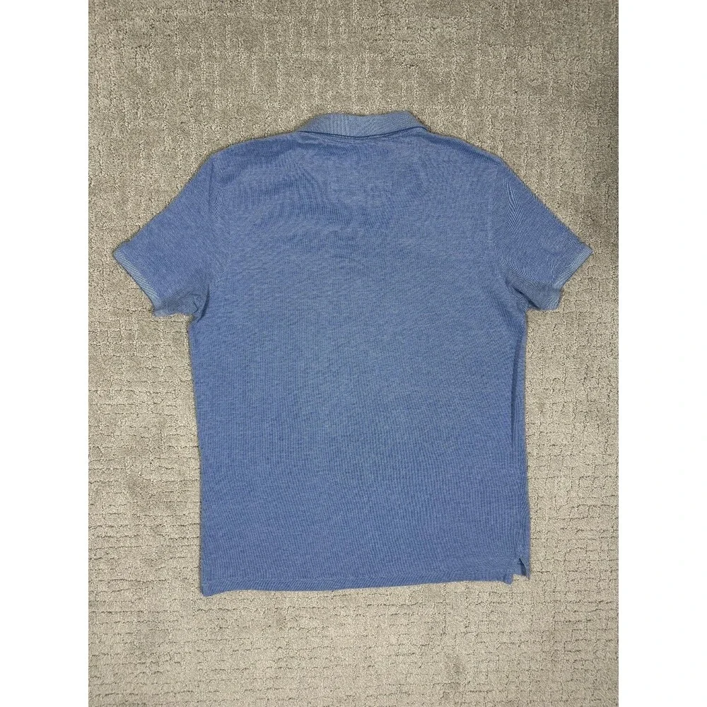 Banana Republic Organic Cotton Pique Polo Shirt Men's Large Blue Short Sleeve